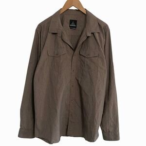 Prana Button Down Woven Shirt Mens Size XL Roll Tab Sleeves Outdoor casual